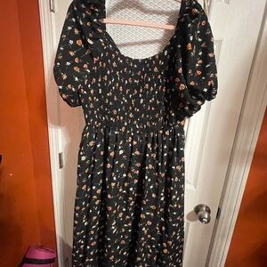 SHEIN Black Floral Dress